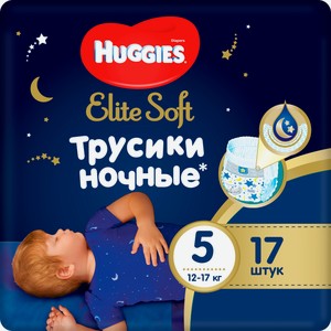 Трусики-подгузники Huggies Elite Soft №5 12-17 кг 17 шт