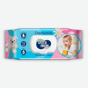 Салфетки влажные Ultra Fresh Baby для детей и мам 72шт
