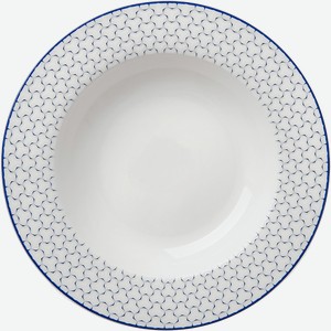 Тарелка 21,7см суповая Хоум квин сетка воздушная синяя Хоум Квин , 1 шт