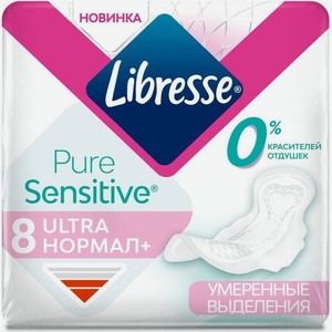 Прокладки Libresse Pure Sensitive Ultra Нормал+ 8 шт