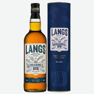 Виски Langs Rich & Refined в подарочной упаковке 0.7 л.