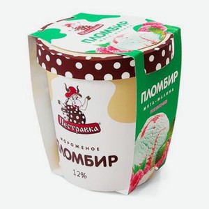 Мороженое 270 гр Пестравка ведёрко пломбир мята-малина 12% к/у