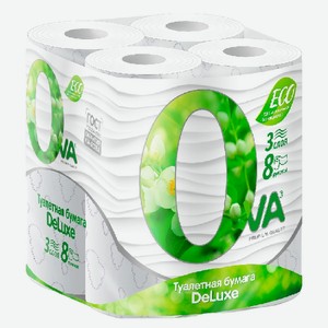 Туалетная бумага Ova Deluxe, 3 слоя