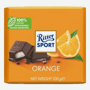 Шоколад Ritter Sport Яркий Апельсин темный с помадной начинкой 100 г