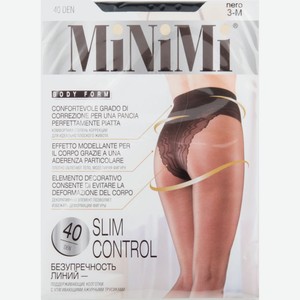 Колготки женские MiNiMi Slim Control цвет: nero/чёрный, 40 den, 3 р-р