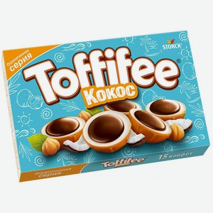 Конфеты Toffifee Лесной орех в мягкой карамели с кокосовой начинкой и шоколадом, 125 г