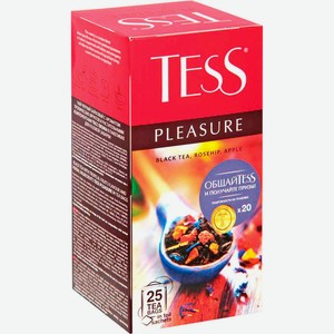 Чай черный Tess Pleasure с шиповником и яблоком 25пак*1.5г