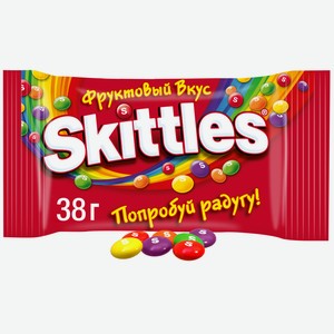 Skittles драже в разноцветной сахарной глазури, 38г