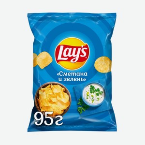 Картофельные чипсы Lay s со вкусом Сметаны и Зелени 95г