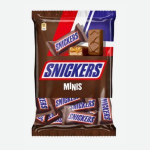 Шоколадные батончики Сникерс Минис, 180г