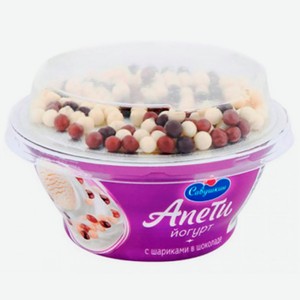 Йогурт 105 г Савушкин 5% Пломбир + злаковые шарики покрытые белым молочным темным шоколадом п/ван