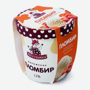 Мороженное 270 гр Пестравка ведёрко пломбир солёная карамель 12% к/у