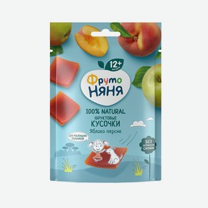 Продукт детского питания 53 г ФрутоНяня Фруктовые кусочки из яблок и персиков
