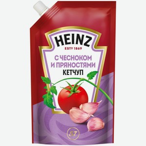 Кетчуп 320 г Heinz с Чесноком д/пак