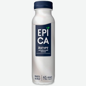 Йогурт 260г EPICA натуральный без сахара 2,9% п/бут
