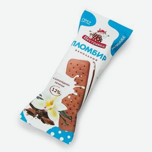 Мороженое 76гр Пестравка сэндвич пломбир ванильный в шоколадном печенье 12% ф/пак