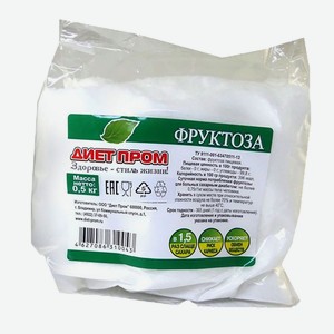 Фруктоза 0.5 кг Диет Пром пищевая п/эт