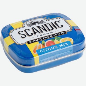 Драже освежающие Scandic Citrus Mix (Цитрусовый микс) без сахара