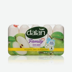 Мыло туалетное Dalan Family   Green apple   5*70г