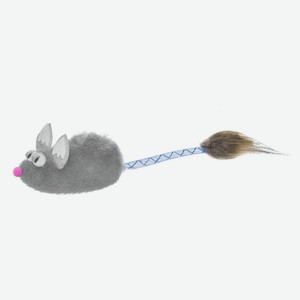 PetshopRu игрушка для кошек  Мышка с меховой кисточкой ,серая (5 г)