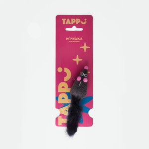 Tappi игрушка для кошек Мышка с хвостом из натурального меха норки, серая (13 г)