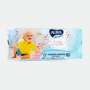 Салфетки влажные AURA Ultra Comfort» детские, 60 шт.