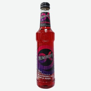 Напиток Немиров слабоалкогольный газированный коктейль Ежевика Ром и Лайм 7% 0,33л