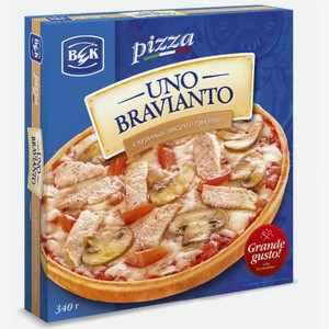 Пицца Uno Bravianto Век ветчина с грибами 340г