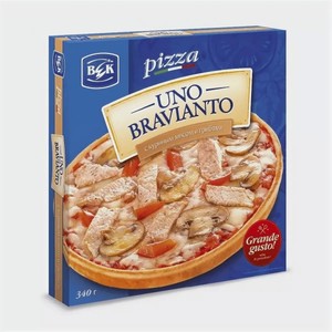 Пицца Uno Bravianto Век кур/мясо и грибы 175г