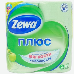 Бумага туалетная ZEWA 2сл 4шт Яблоко