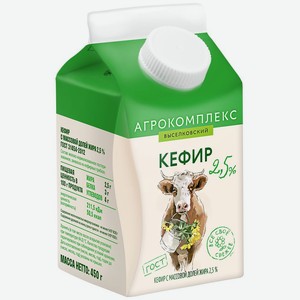 Кефир 400 г Агрокомплекс 2,5% ПЭТ