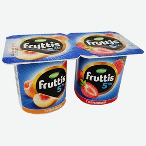 Продукт йогуртный 115г Fruttis с клубникой / с персиком 5% п/ст