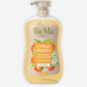 Гель д/душа 0,650 л BioMio Citrus Energy с эфирными маслами апельсина и бергамота пл/фл дозатор