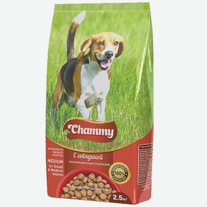 Корм сухой 2,5 кг Chammy для собак средних пород с говядиной м/уп