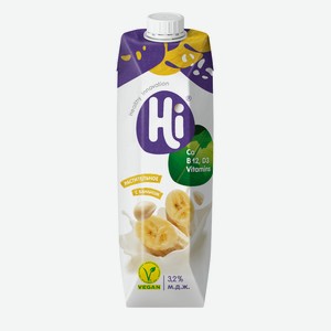 Молоко растительное 1л Hi с бананом 3,2% тетра-пак