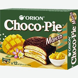 Печенье Чоко-пай, Орион, Манго, 360г