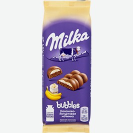 Шоколад Милка, Молочный, Пористый, С Бананово-йогуртовой Начинкой , 92 Г