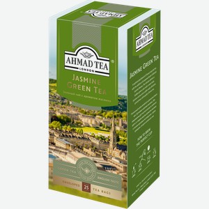 Чай зелёный Ahmad Tea с жасмином байховый, 25 пакетиков