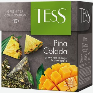 Чай зеленый Tess Пина Колада, 20 пирамидок