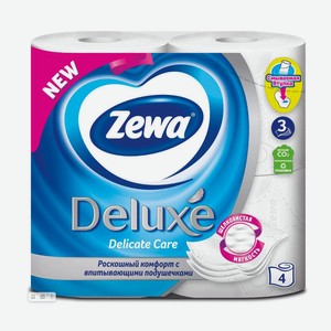 Zewa Делюкс туалетная бумага 3-х слойная, 4 рулона, в ассортименте