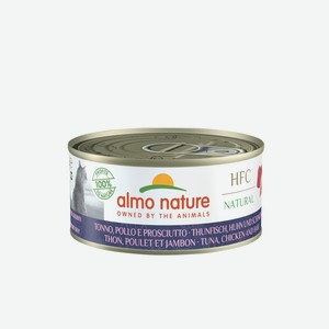 Almo Nature консервы для кошек с тунцом, курицей и ветчиной, 50% мяса (1 шт., 150 г)