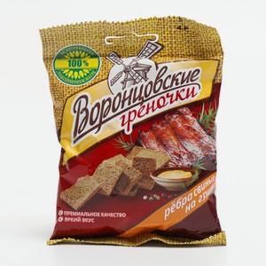 Сухарики-гренки ВОРОНЦОВСКИЕ со вкусом колбасок на гриле, 60 г