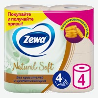 Туалетная бумага   Zewa   Natural Soft, 4 слоя, 4 рулона