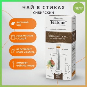 Чай черный TEATONE Сибирский, 1.8 г*15 стиков