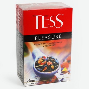 Чай TESS Pleasure пакет черный аром. тропические фрукты с добав. лепестки цветов,шиповник,яблоко (1.50гx100п) t