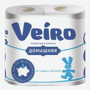 Туалетная бумага  veiro  домашняя, белая, 2 слоя, 4 рулона