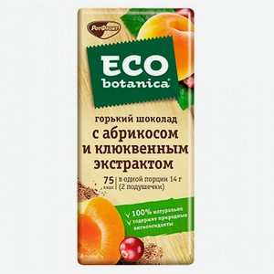 Шоколад 85 г Eco batanika горький с абрикосом и клюквенным экстрактом м/уп