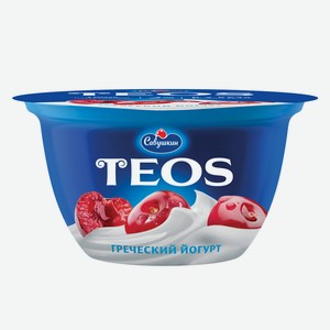 Йогурт 140г Савушкин Teos Вишня греческий 2% пл/ст