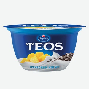 Йогурт 140г Савушкин Teos Манго-чиа греческий 2% пл/ст