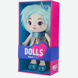 Мягкая грушка Maxitoys Dolls, Кукла Карина в сине-серебряном платье, 35 см арт.MT-MRT121912-35